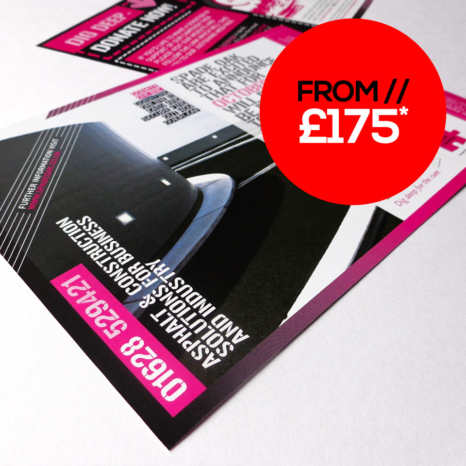 Flyers designed and printed under £200